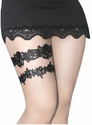 Wedding Garters for Bride, Adjustable 40-60 cm Lace Bridal Garter Set for Women Bride 