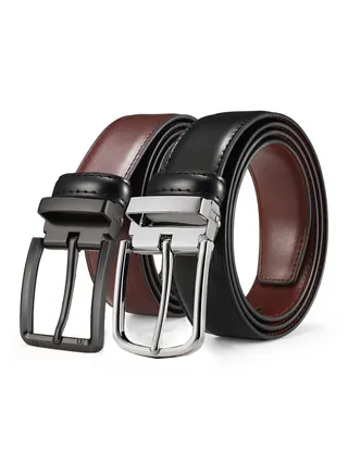 Men's Belt, Reversible Leather Belt, Mens Belt Full Grain Genuine Leather Belts, 1 3/8" For Mens Dress Casual Golf Pants Shirts 