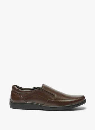 Mens Textured Slip On Loafers 