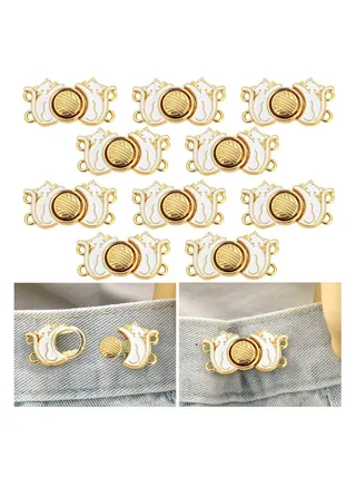 Cute Cat Button Pins, for Jeans Adjustable Jean Buttons Pins, Pant Waist Tightener Detachable Buttons for Jeans Shirts Pants Waist Tightening Jean Buttons for Loose Jeans Cat Jeans Button Tightener 