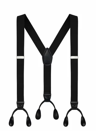 Men's Y-Back Wide Button End Elastic Adjustable Suspenders, Y Shape Tuxedo Suspender by, Men with Stylish Leather Ends Durable Long Lasting Stretch Ultimate Fashion 