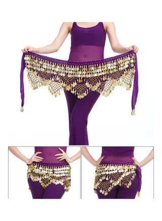Belly Dance Waist Chain Purple 
