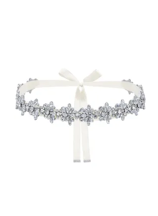 Rhinestone Bridal Belt Sashes for Women's Dresses, Diamond Wedding Belts Sash Ribbons 
