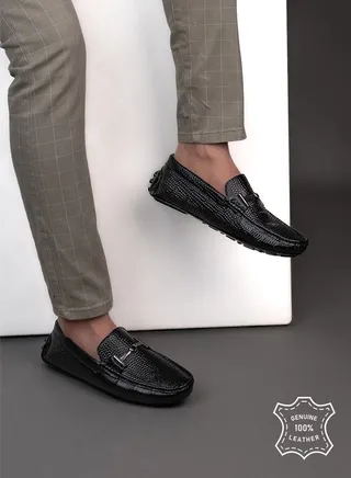 Croc Texture Slip On Casual Loafer Shoes 