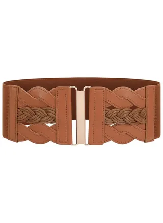 Women Elastic Vintage Wide Waist Belt Stretchy Retro Waist Belt For Dress 