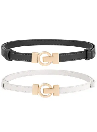 Women Leather Belt For Jeans Dresses Fashion With Gold Buckle 
