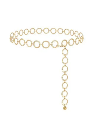 Women Metal Link Body Chain Belt Ladies Waist Chain Belts For Jeans Dress Goldfit Waist Size Below 34 Inches 