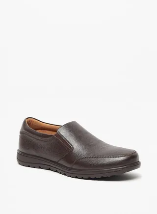 Men Textured Slip On Loafers