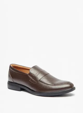 Men Textured Slip-On Loafers 