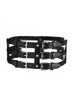 Pu Leather High Waist Belt Wide Elastic Stretch Corset Cinch Waistband With Alloy Buckle 