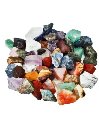 1 lb Bulk Natural Raw Crystals Raw Rough Stones for Healing Crystals,Tumbling,Cabbing,Polishing,Lapidary,Wire Wrapping, Reiki Crystal Healing,Colorful Mixed Stones 
