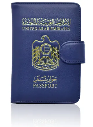 Passport Holder Cover, Leather RFID Travel Wallet with Magnetic Button 