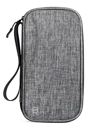 Family Passport Holder Travel Wallet, Travel Document Wallet Organiser with RFID Blocking, Waterproof Holiday Passport Case Men Women for ID Card,Credit Cards, Flight Tickets, Money, Grey 