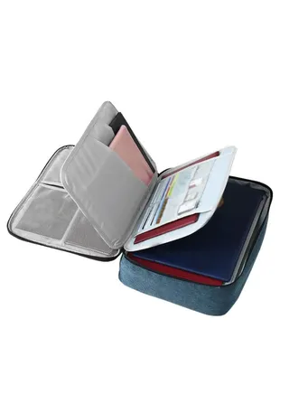 Document And iPad Storage And Organizer With Many Compartments With Perfect Size (Blue) 