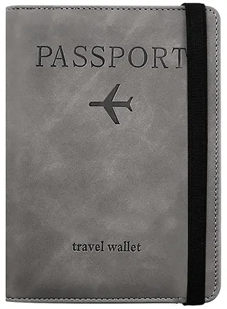 Passport Holder Passport Cover with RFID Blocking Protector - Premium PU Leather Travel Passport Wallet - Travel Documents Organizer for Men & Women 