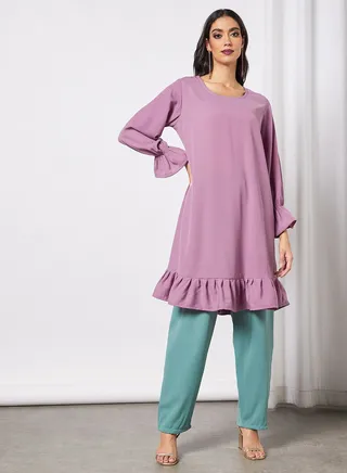 2 Piece Modest Set Of Top With Pants And Sheila 