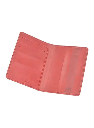 PU Passport Cover Coral Red 