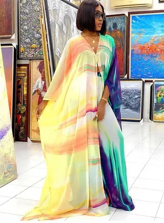 Printed Chiffon Cardigan Trousers Skirt Two-Piece Set 