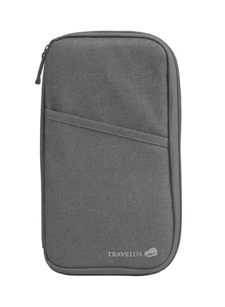 Zipper Closure Passport Ticket Holder Grey 