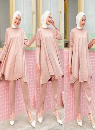 Fashion Pleated Irregular Two Piece Set 