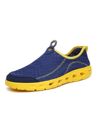 Round Toe Slip-Ons Blue/Yellow 
