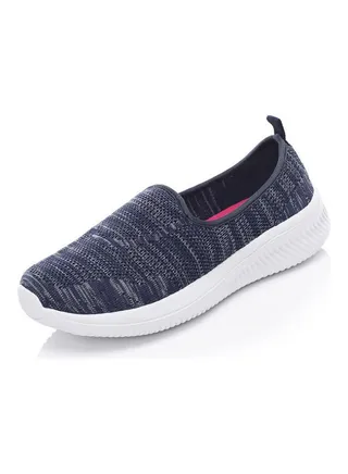 Round Toe Slip-On Shoes Blue 