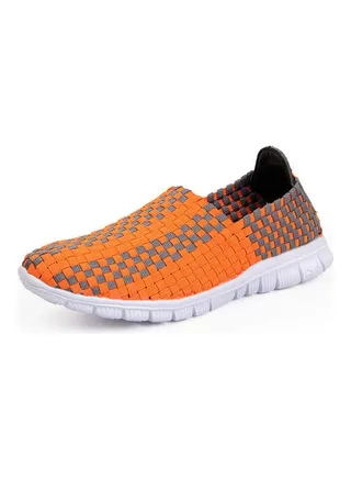 Korean Fashion Soft Soled Slip-Ons Orange 