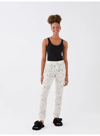 Elastic Waist Patterned Women's Jogger Pajama Bottoms 
