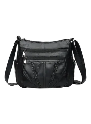 Leather Crossbody Bag Black 