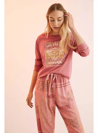 Bandana print long trousers 