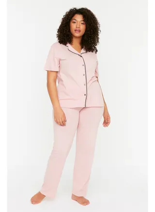 Powder Knitted Pile Pajamas Set TBBSS22PT0220 
