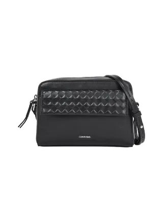 Women's Mini Quilted Crossover Bag - Polyester, Black 