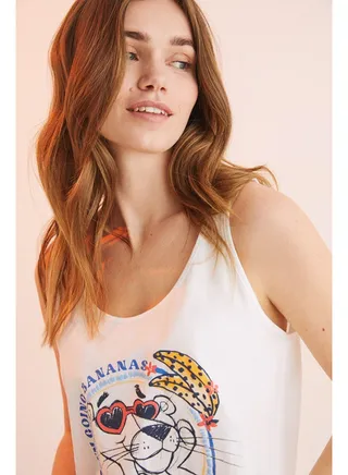 Short pajamas with straps Pink Panther 