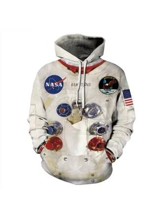 Spacesuit Digital Printing Hooded Pullover Multicolour 
