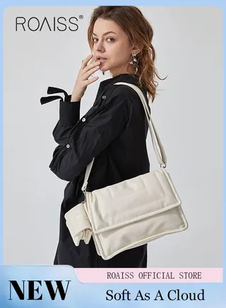 Soft Leather Bag Women's Crossbody Underarm Bag Large Capacity Commuter Bag with A Small Bag 