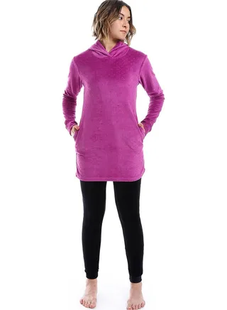 Polka Dot Pattern Hooded Neck Pajama _ Purple, Black & Fuchsia 