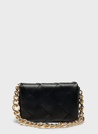 Chain Detail Flap Over Crossbody