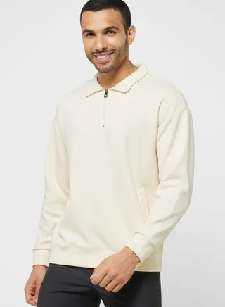 Zip Front Polo Sweatshirt