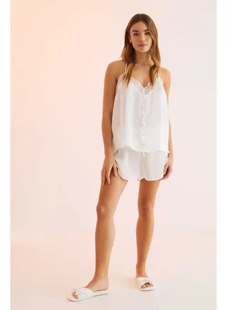 Buttoned short pajamas 