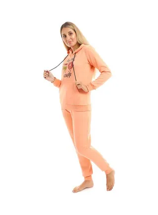 Training Suit With Pockets Printed Dontus And Coffee Orange 