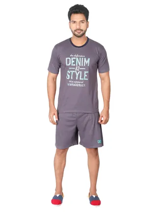 Grey Sleepwear Set For Men 