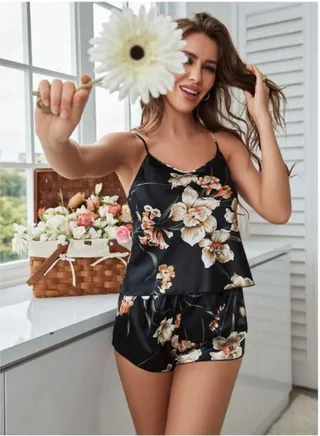 Floral Print Cami Top & Shorts PJ Set 