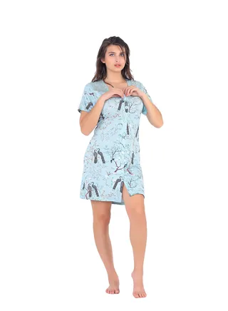 Women's button down nightgown with short design provides you comfort and freedom of movement. Summer women's nightgown 