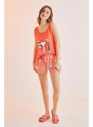 Short pajamas with straps Snoopy 
