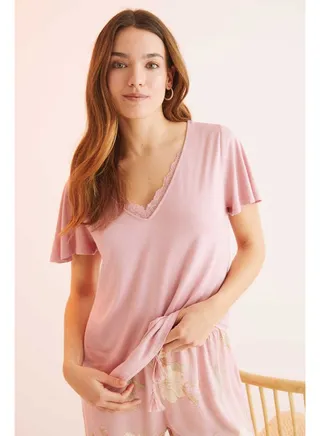 Short-sleeved pajamas Capri pants 