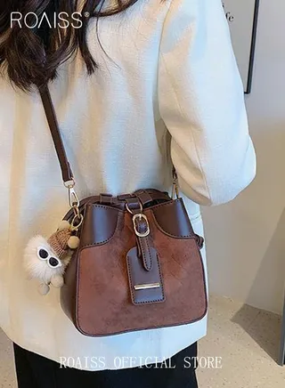 Bucket Bag for Women Can Be Used As A Cross-Body Bag Fashionable and Versatile Retro Casual 