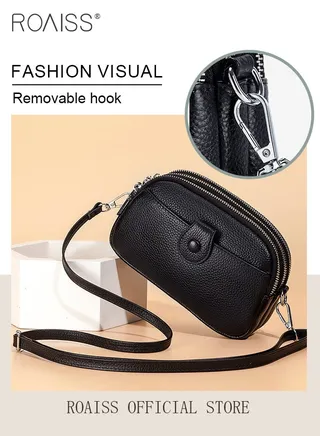 Women Genuine Leather Shoulder Bag Solid Color Design Multiple Card Slots and Scientific Compartmentalization Women Mini Crossbody Bag Exquisite Craftsmanship and Soft Touch 