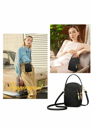 Cell Phone Purse, Quilted Crossbody Bag for Women Girls Cell Phone Handbag Smartphone Designer Phone Pouch with Shoulder Bags Cute Crossbody Purse Wallet 