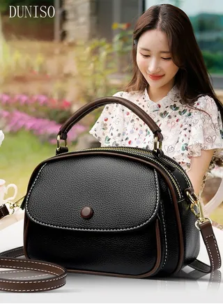 Compact Crossbody Bag for Women Waterproof Multipurpose Shoulder Bag Handbag for Travel Dating Shopping Retro Purse Bag with Detachable Strap Fashion Satchel 