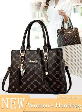Women Handbags and Purse Tote Bags for Ladies with Tassel Pendant Fashionable Satchel Shoulder Bag Retro Top Handle Zip Top for Working Traveling Party Daypack 